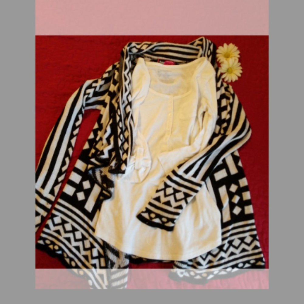 Black and White Sweater Set